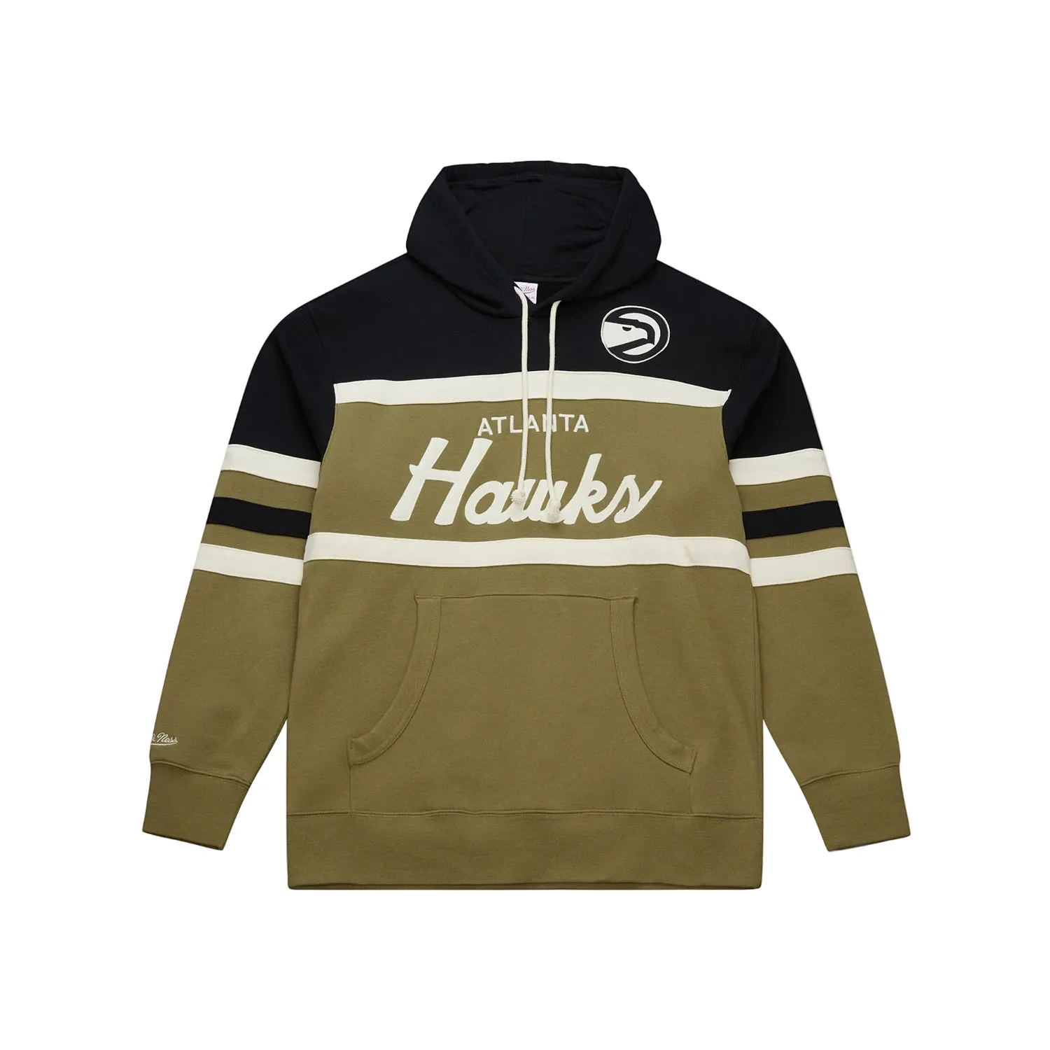 Mitchell & Ness Hawks Olive Head Coach Hoodie 1 Mitchell & Ness Hawks Olive Head Coach Hoodie