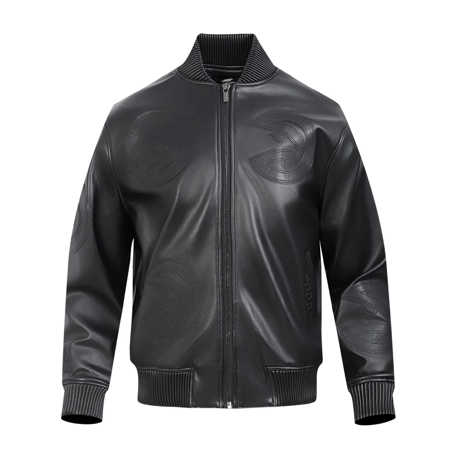 Pro Standard Hawks Vanguard Triple Black Leather Jacket 1 Pro Standard Hawks Vanguard Triple Black Leather Jacket