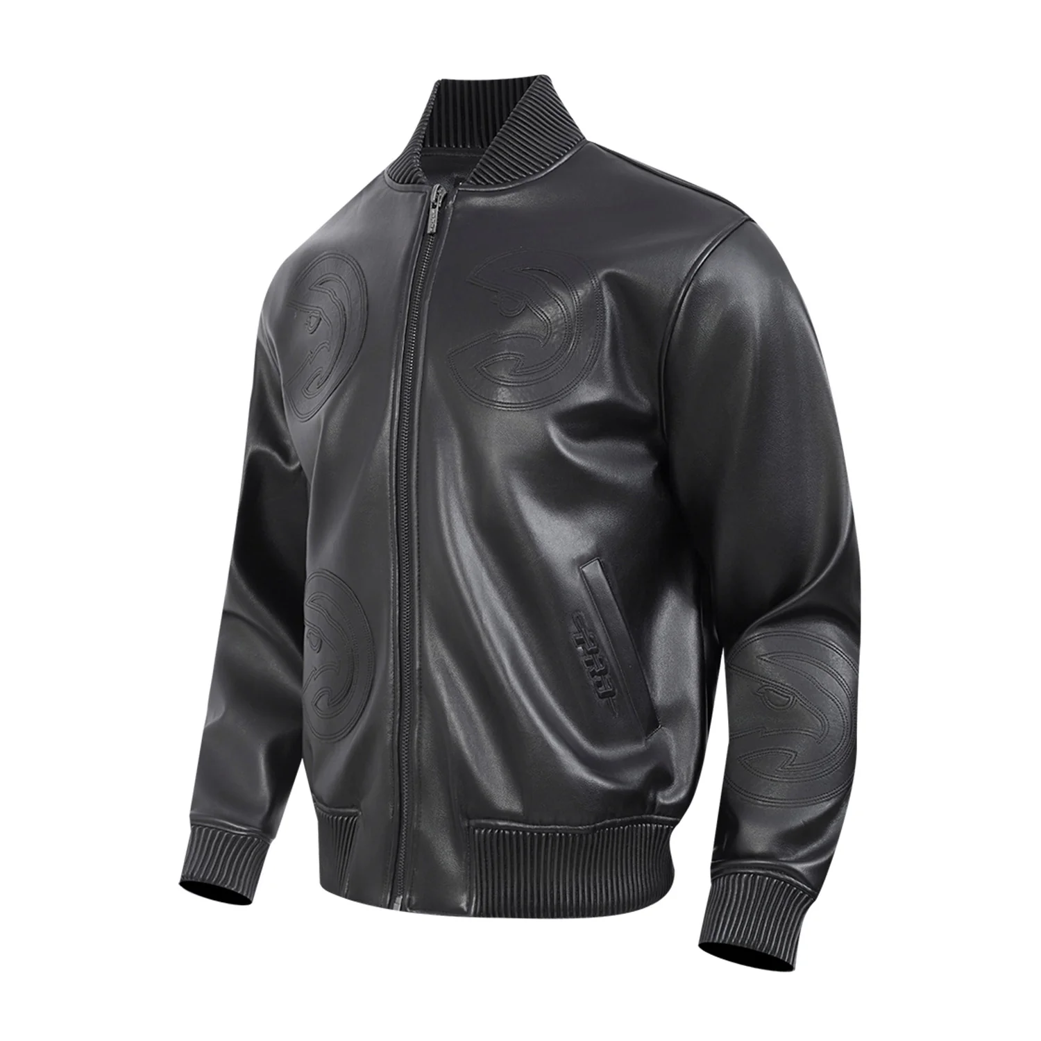 Pro Standard Hawks Vanguard Triple Black Leather Jacket 4 Pro Standard Hawks Vanguard Triple Black Leather Jacket
