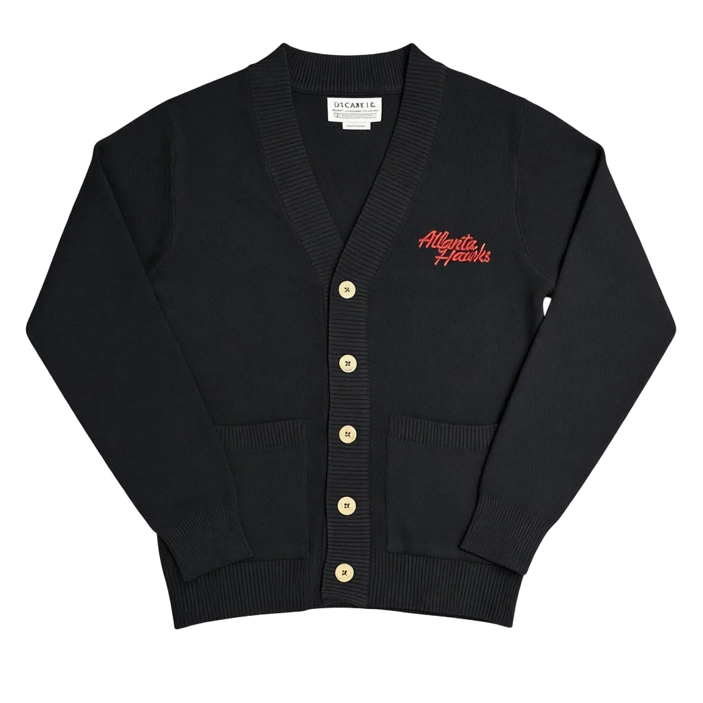 Forever 404 Black & Red Scripted Cardigan