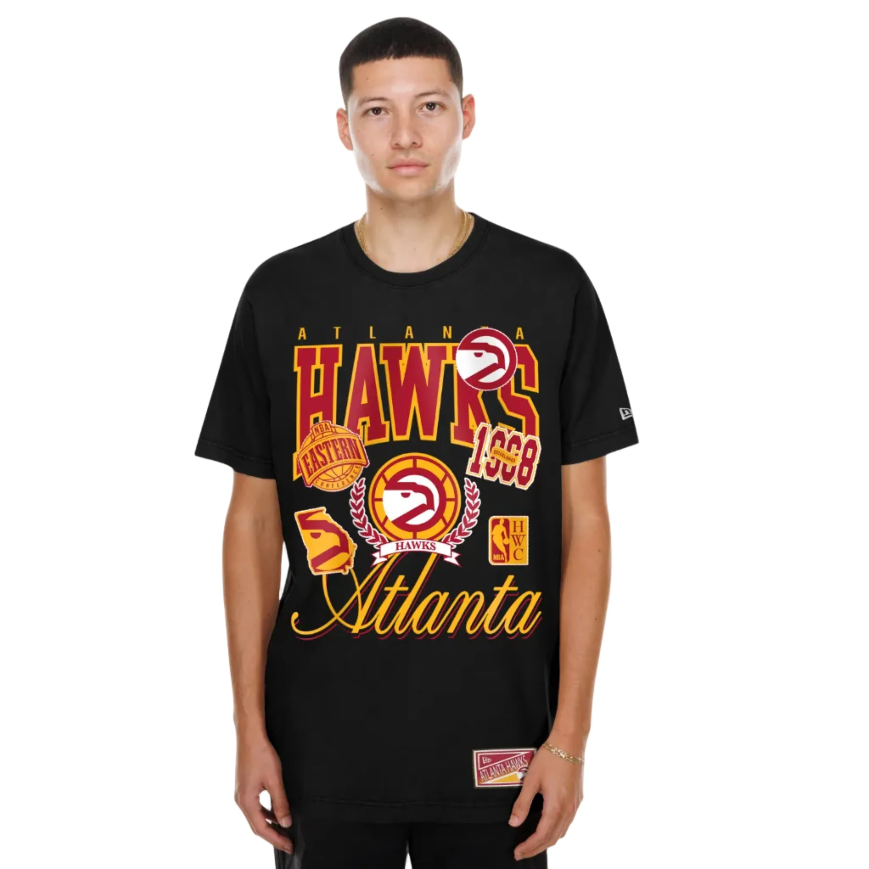 New Era Hawks Vintage Script Throwback Tee 2 New Era Hawks Vintage Script Throwback Tee