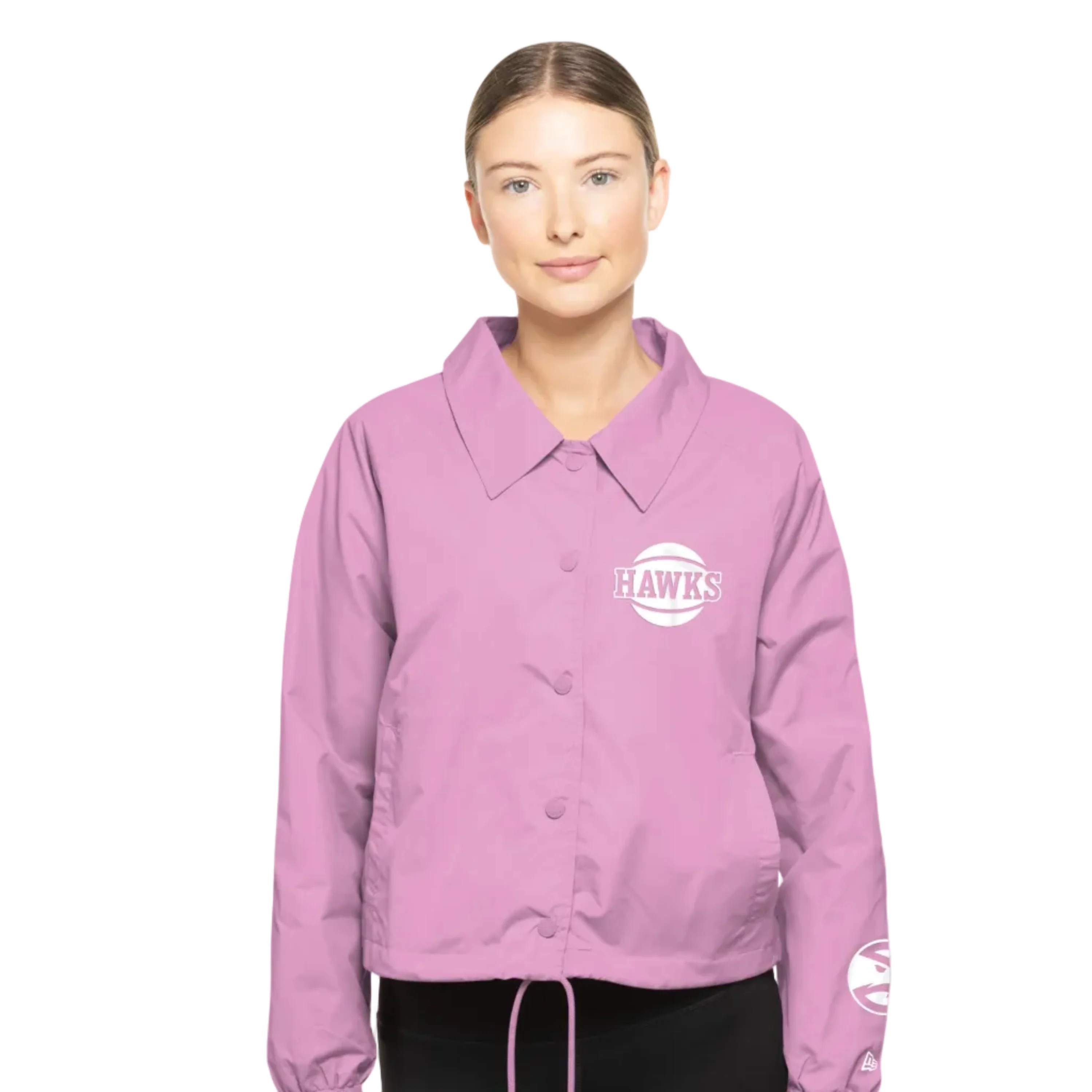 Women's New Era Hawks Pink Cropped Jacket