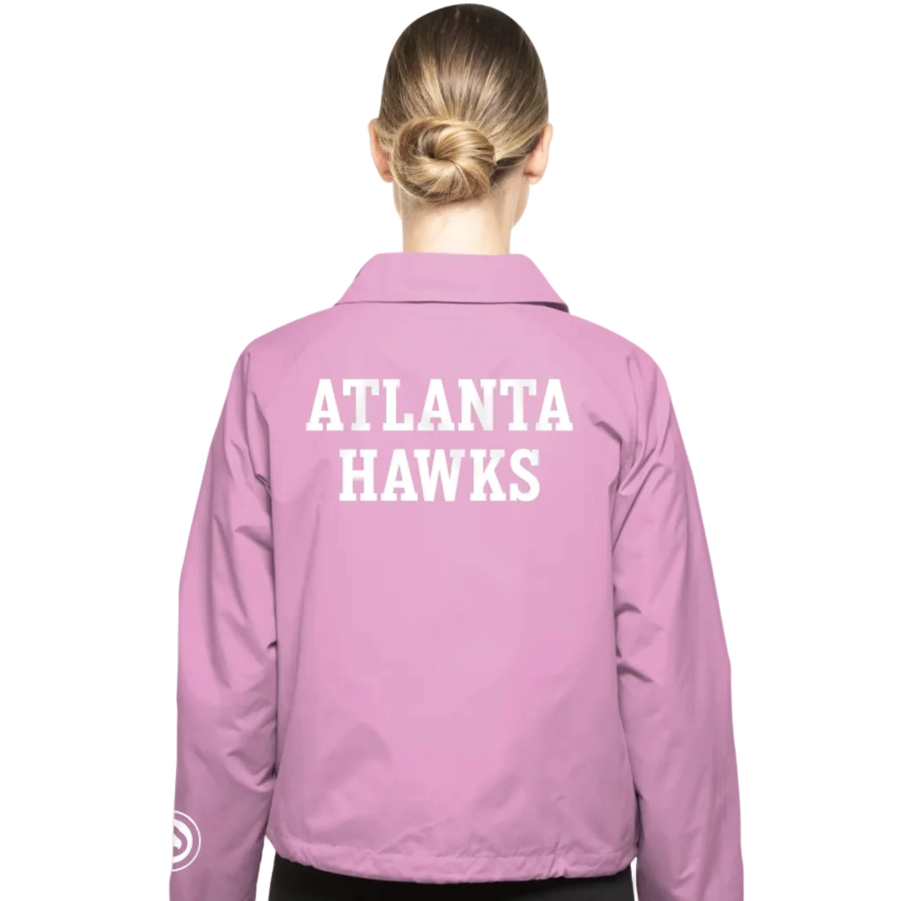 Women's New Era Hawks Pink Cropped Jacket 2 Women's New Era Hawks Pink Cropped Jacket