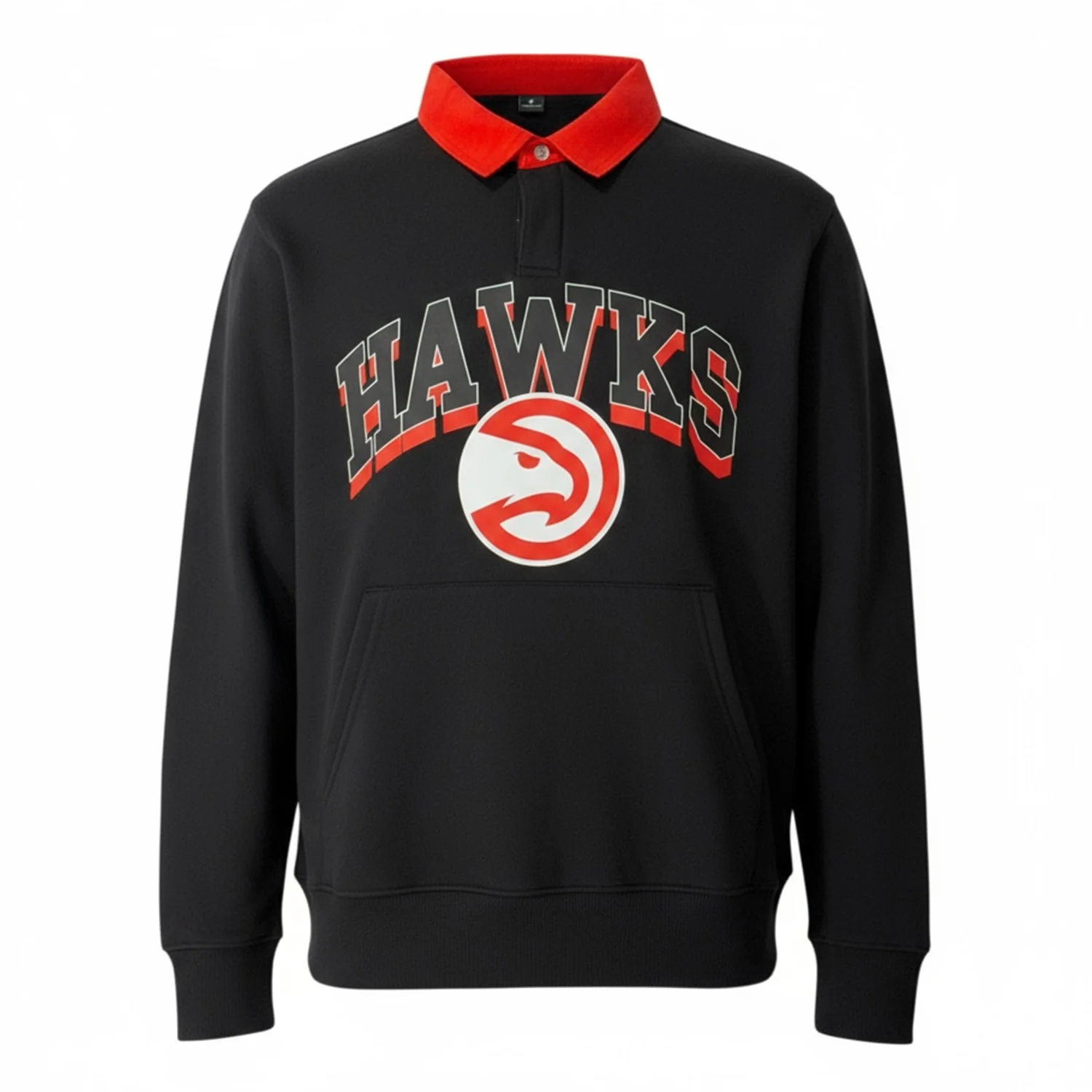 Foco Hawks Stacked Workmark Fleece Rugby Polo