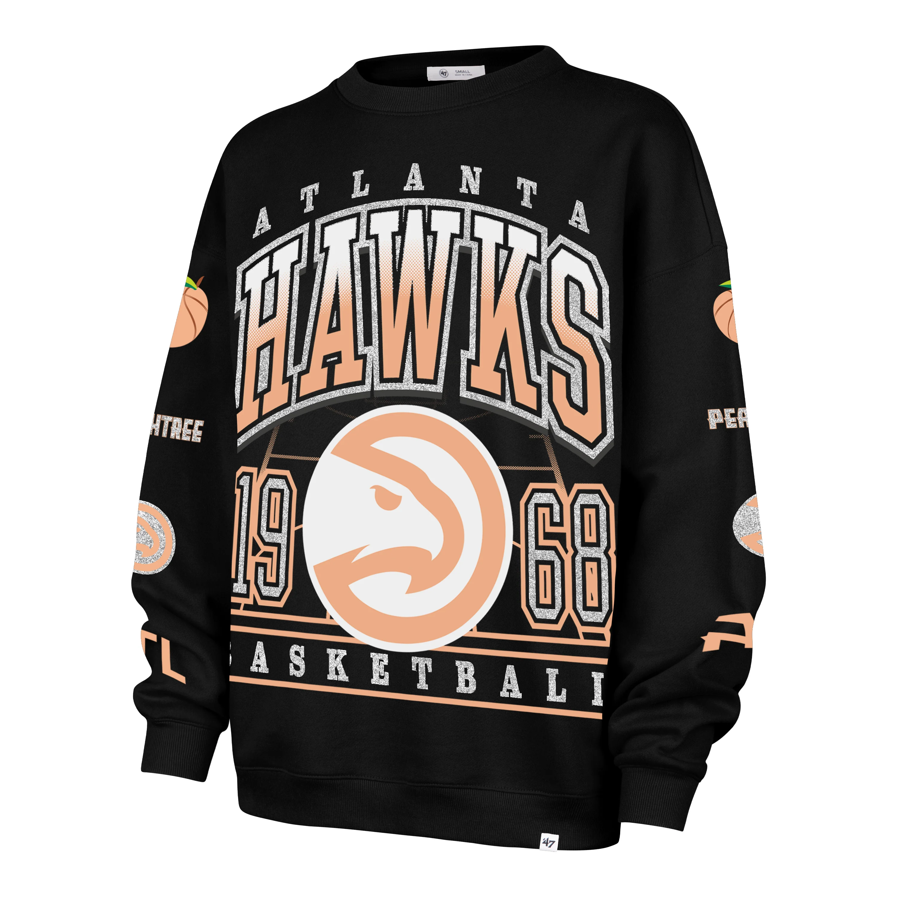 Women's 47 Brand Peachtree Jet Black Oversized Crew